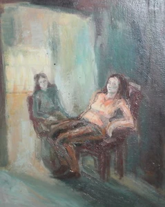 Vintage Impressionist Portrait Ölgemälde - Bild 1 von 11