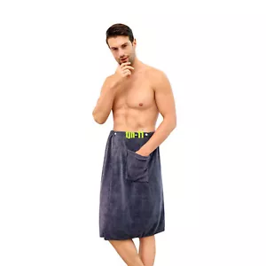 Kilt sauna uomo sauna asciugamano sarong kilt telo sauna con bottoni grigio DHL - Foto 1 di 3