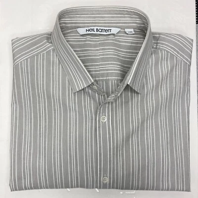 NEIL BARRETT: Camisa a Rayas Gris Manga Larga Talla L (41/16) / Italia [marni-etro] Foto 1 de 4