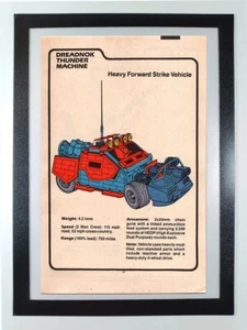 Tarjeta de archivo Cobra Dreadnok Thunder Machine G.I.Joe Order of Battle enmarcada página de cómic - Imagen 1 de 7