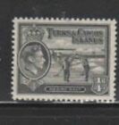TURKS & CAICOS ISLANDS #78 1938 1/4p KING GEORGE VI & RAKING MINT VF LH O.G