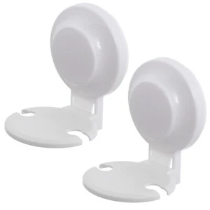 2 Slots Suction Cup Toothbrush Holder Wall Storage Organizer for Shower bathroom - Picture 1 of 9