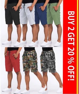 Pantalones cortos de lana activa para hombre Tech bolsillos con cremallera peso ligero deportes secado rápido nuevos con etiquetas - Imagen 1 de 11