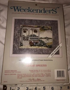 Weekenders August Breezes Counted Cross Stitch Gazebo Hydrangeas With Mat New - Picture 1 of 6