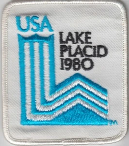 1980 USA Lake Placid 80mm x 68mm fabric sleeve patch - Imagen 1 de 1