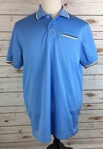 *Izod Cool-FX Golf Shirt Mens Size XL Blue Short Sleeve 1/4 Button Up Rib Collar - Bild 1 von 12