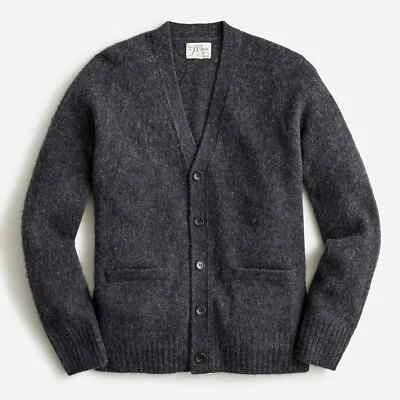 J. CREW Men's Brushed Wool V-neck Cardigan Sweater Heather Slate Gray - NWT - Image 1 of 3