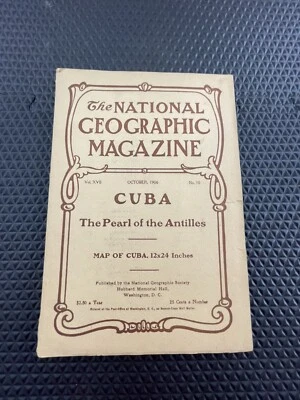 Antique 1906 October | National Geographic Magazine - Attached Cuba Map Foto 1 de 4