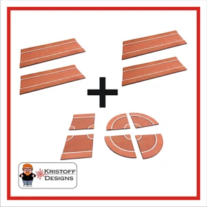 15mm WW2 Konvolut (C) Straßen und Gehwege Ziegel MDF bemalt Gelände - Bild 1 von 4