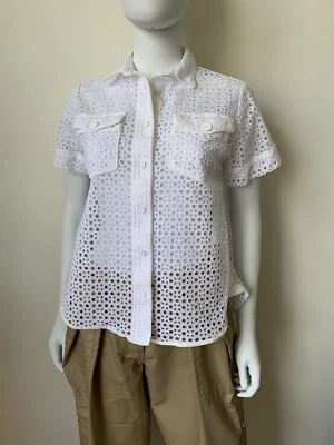 Camisa Sacai Blanco Bordado Inglés Foto 1 de 4