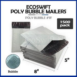 1500 #000 4x8 EcoSwift Poly Bubble Padded Envelopes 5 x 8 ~ X-Wide Mailers Bags - Picture 1 of 7