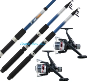 2 x 6ft Telescopic Rod & Reel Combos 1.8m Trekker Rod & Lineaeffe Jade 30 Reel - Picture 1 of 5