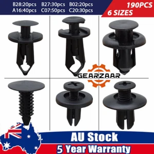190Pcs Car Body Trim Clips Retainer Rivets Screw Panel Push Fastener Bumper AUS - Picture 1 of 13
