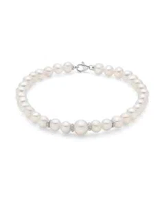 MILUNA BRACCIALE IN PERLE NATURALI E DIAMANTI ORO BIANCO 18KT REFERENZA PBR3551 - Foto 1 di 2