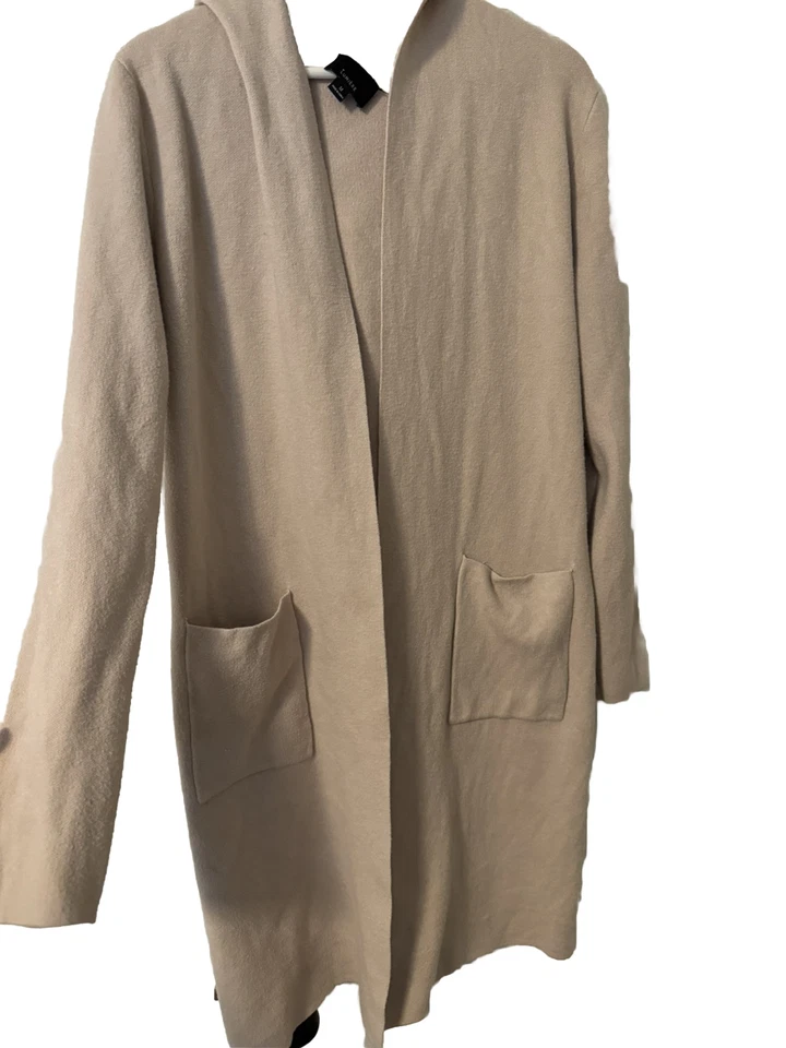 Abrigo LUMIERE Con Capucha Beige Suave Suéter Chaqueta M Mediano Foto 1 de 4