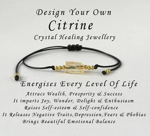 Citrine Healing Bracelet Anklet Natural Crystal Gemstone Healing Bracelet - Picture 1 of 3