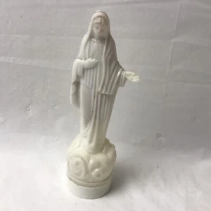 Virgin Mary White Plastic Holy Water Bottle Figurine 7” Medjugorje Vintage - Picture 1 of 9