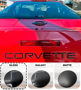 Gloss Black FRONT & REAR Plastic Raised Letter Inserts fits Corvette C4 1991-96 - Picture 1 of 15