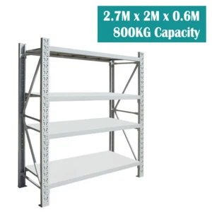 2.7M x 2 x 0.6 800kg Garage Shelving Long Span Steel Warehouse Longspan Storage - Picture 1 of 9