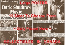 DARK SHADOWS 1970 Sneak Preview MOVIE Barnabas VAMPIRE =POSTER 3 Sizes 17-18-19"