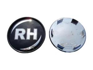 ✅ 4 RH Nabenkappen 45652 Schwarz + Chrom Schrift 65mm AE/AO/ZW1/2/3/P10/RAK/NAJ - Bild 1 von 1