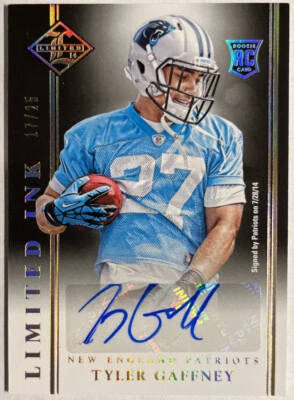 2014 Limited INK Autographs Gold #60 Tyler Gaffney 17/25 Auto Panthers - Image 1 of 2