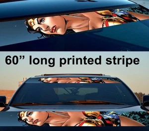 60" Diana Amazonian Princess Woman Strip Printed Windshield Vinyl Sticker Decal - Bild 1 von 2