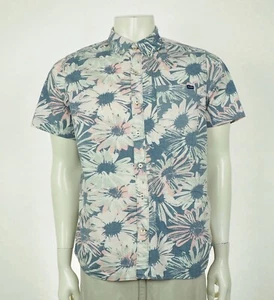 Chubbies Hawaiian Shirt Mens Medium Blue Floral Friday Reverse Print Tropical - Picture 1 of 4