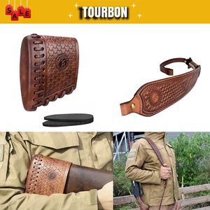 TOURBON Leder-Slipon-Gewehrschaftkappe,Schrotflinten + passender Gewehrriemen - Bild 1 von 45