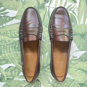 Mocassini uomo J.CREW NUOVI CON ETICHETTE Camden vintage in pelle Merlot taglia 10 AV166 - Foto 1 di 10