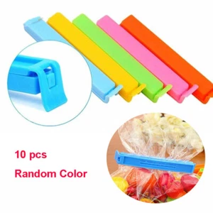 Food Bag Storage Clips Freezer Fridge Sealing Pegs Mixed Sizes Multicolour 10pcs - Picture 1 of 7