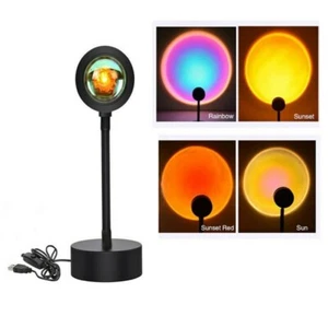 Lampada Proiettore LED Atmosfera Tramonto Sole Arcobaleno Snodabile USB - Foto 1 di 6