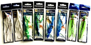 SET OF 8 Danielson 4.5" Rigged Squid Bait Four-Colors Dual Size 4/0 Hooks - Picture 1 of 22