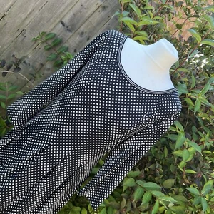 Max Studio schwarz & weiß gepunktetes Fit & Flare Kleid XL - Bild 1 von 14
