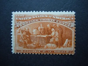 #239 30c Columbus at La Rabida MH OG CV $225 "Includes New Mount" - Picture 1 of 2