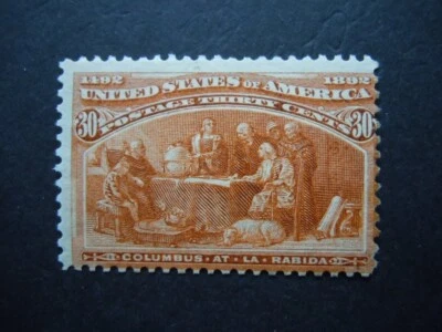 #239 30c Columbus at La Rabida MH OG CV $225 "Includes New Mount" - Image 1 of 2