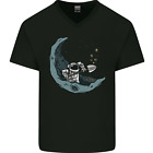 Crypto Monaie Mining The Moon Hommes Col V Coton T Shirt