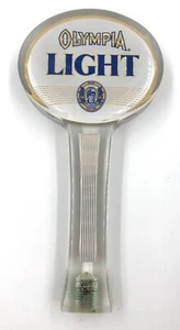 Vintage Round Acrylic Lucite Clear Olympia Light Beer Tap Handle - Picture 1 of 5