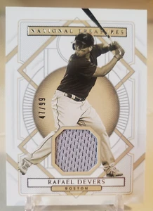2021 NATIONAL TREASURES RAFAEL DEVERS #/99 Jersey RELIC Card Game-Worn SP GIANTS - Picture 1 of 2