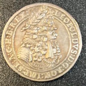 Genuine Austrian Leopold the Hogmouth AR Thaler, 1695. - Picture 1 of 3