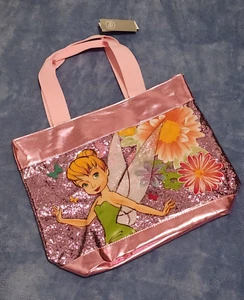 Disney Tinker Bell Summer Beach Swim Tote Bag Pink Glitter - Picture 1 of 3