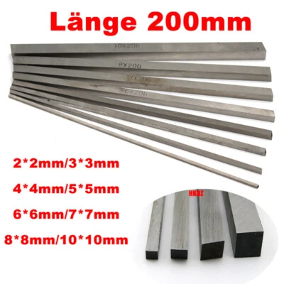 Vollprofil Stahl Quadratrohr Vierkantrohr Feststoff Viereckprofil Läng 200mm DIY - Bild 1 von 4