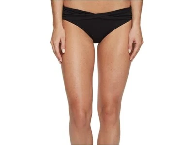 Roupa de banho Seafolly feminina 187579 banda torcida biquíni hipster preta tamanho 6 - Imagem 1 de 2