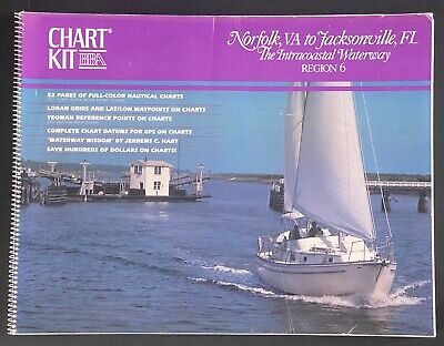 Chart Kit Norfolk VA To Jacksonville FL Intracoastal Cruising Sailing Map • 40$