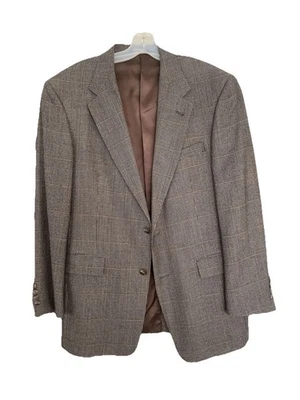 VTG 90-s BURBERRYS Gray Brown Nailhead Striped Wool Blazer Jacket Sport Coat 40R - Image 1 of 4