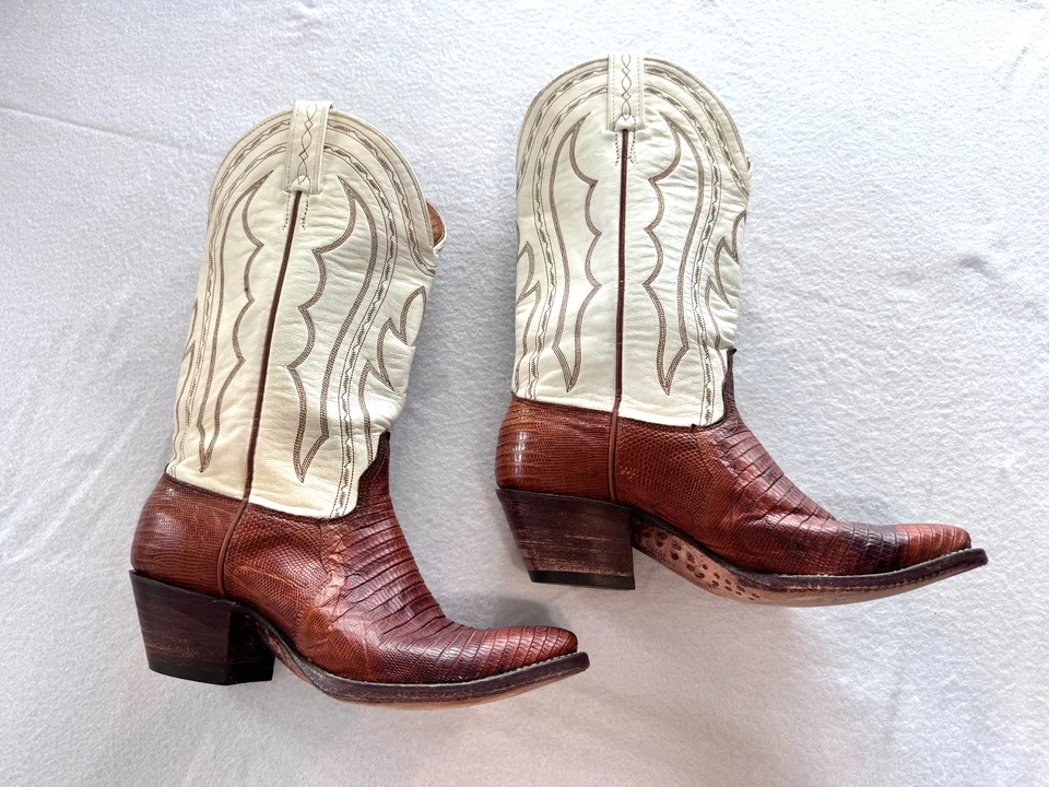 De Colección J Chisholm Botas Mujer Exóticas Teju Lagarto Vaquera Cuero Vaquero 68235 6.5 Foto 1 de 4