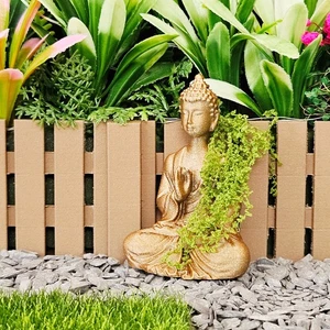 Puppenhaus sitzend Boden Buddha Ornament, Haus oder Garten Ornament, 12. Maßstab - Bild 1 von 7