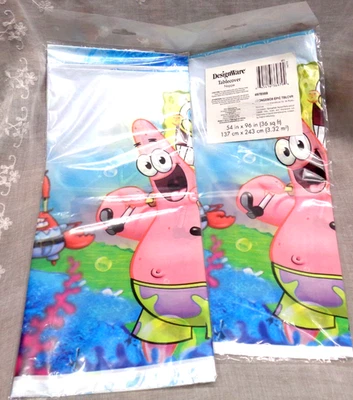 Lot/2 Vtg 2012 DesignWare Tablecover 54" x 96" ~ 4978988 SPONGEBOB EPIC - Image 1 of 4