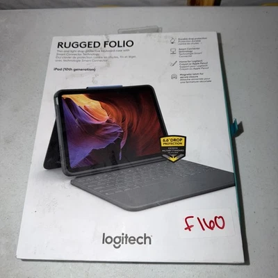 Logitech Rugged Folio for iPad 10th Gen Protective Keyboard Case Graphite - Image 1 of 4
