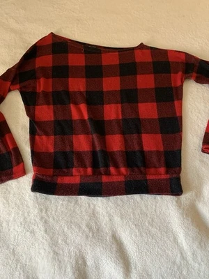 White Birch Women’s Buffalo Plaid Boutique Off The Shoulder Size Medium - Image 1 of 4